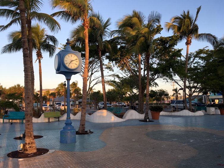 times square clock on fort myers beach